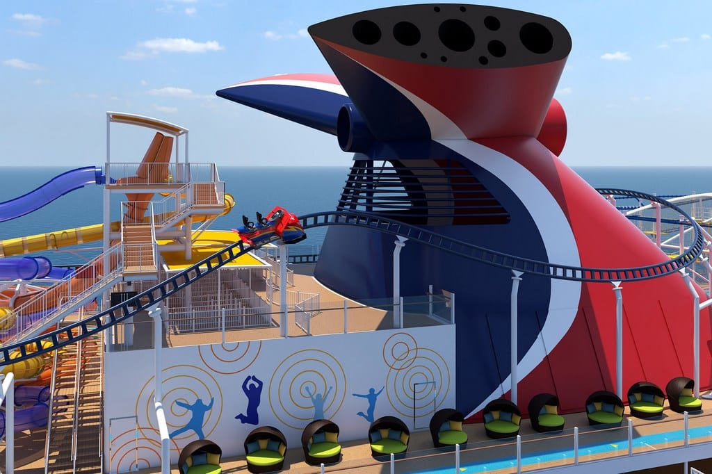 Le premier roller-coaster en mer, à bord du Carnival Mardi gras
