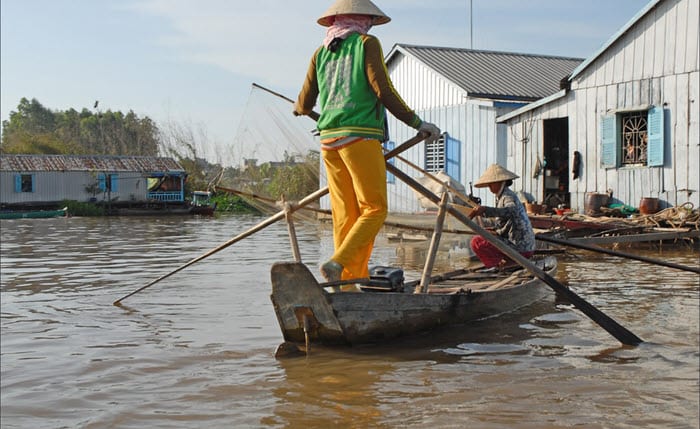 Le village flottant à Chau Doc
