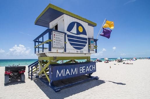Le cabanon des secouristes sur Miami Beach