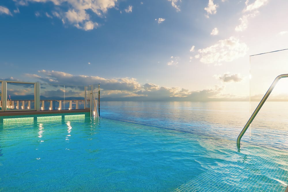 La piscine Infinity Beach, vue sur le horizon