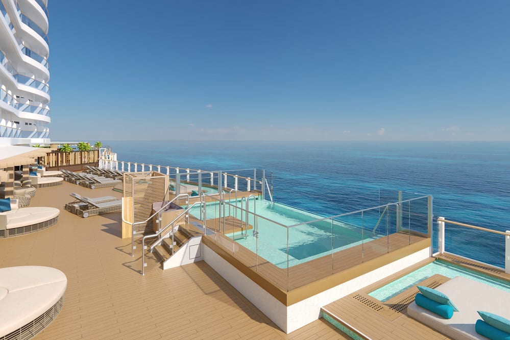 La piscine Infinity Beach, vue aérienne coté droit