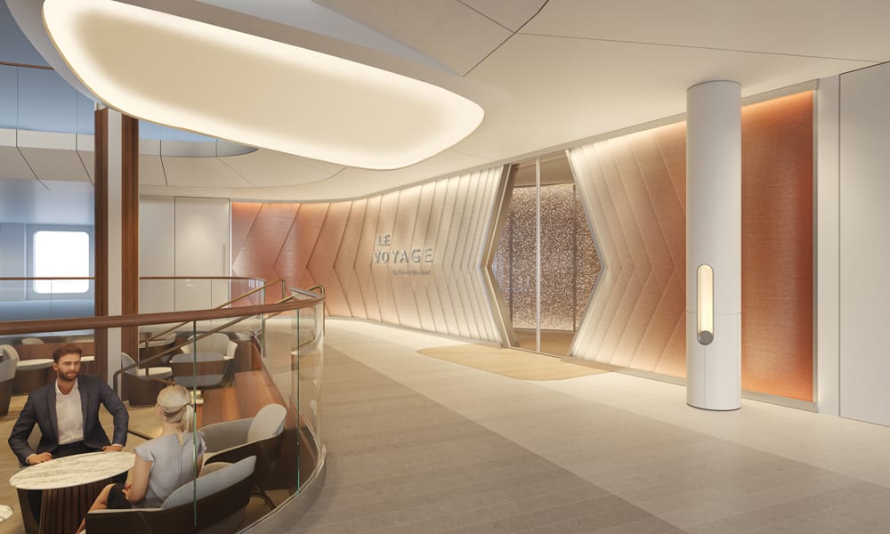La façade du nouveau restaurant Le Voyage (Celebrity Beyond)