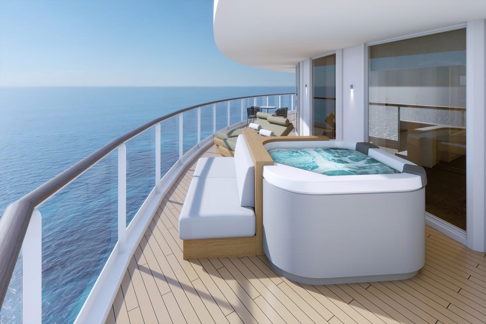 Le bain à remous sur la balcon de la suite "The Heaven Suite"