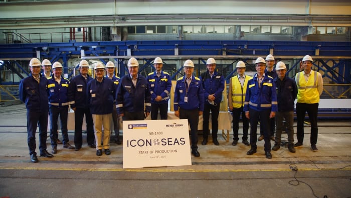 Le chantier de construction du navire Icon of the Seas
