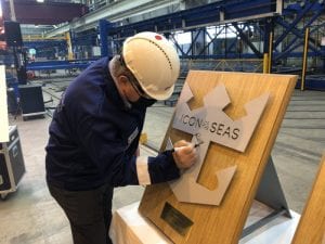 Le chantier de construction du navire Icon of the Seas