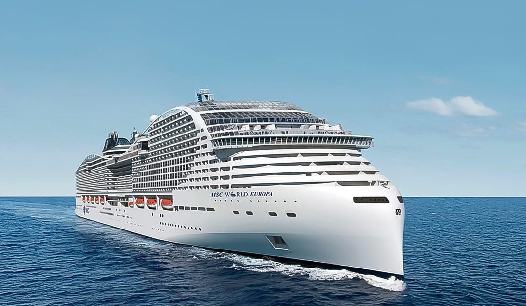 La vue aérienne sur le MSC World Europa