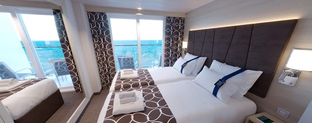 Cabine avec balcon, vue depuis l'entrée