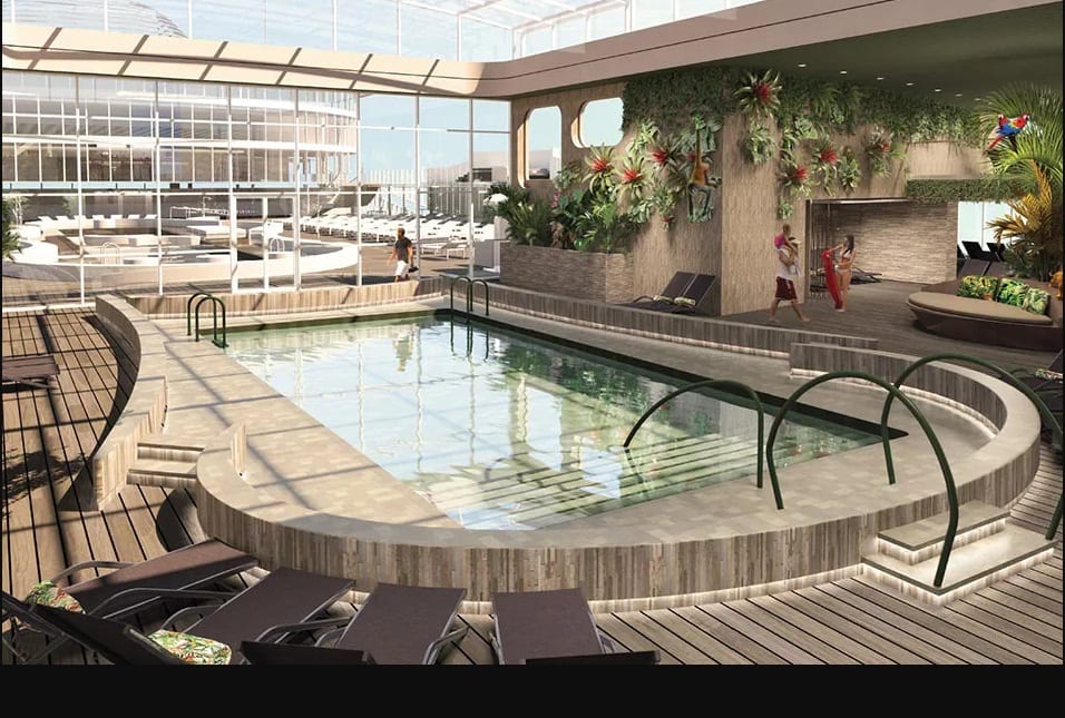 L'une des piscines extérieures