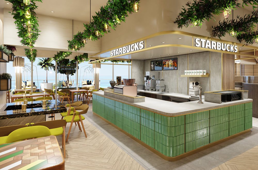 Le café Starbucks est situé dans l'Indulge Food Hall