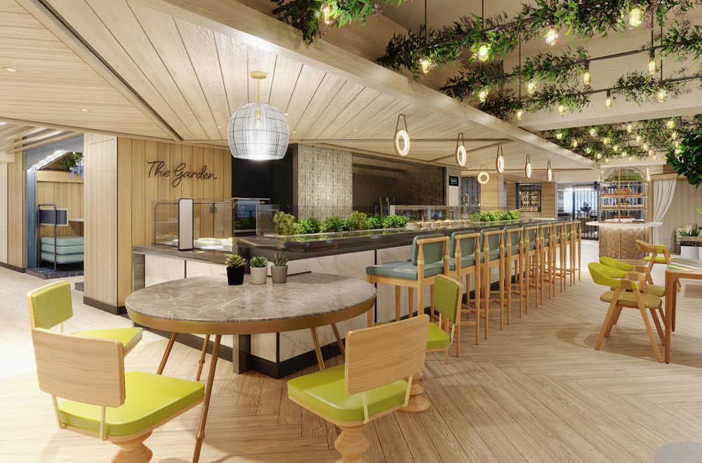 Le restaurant The Garden est situé dans l'Indulge Food Hall
