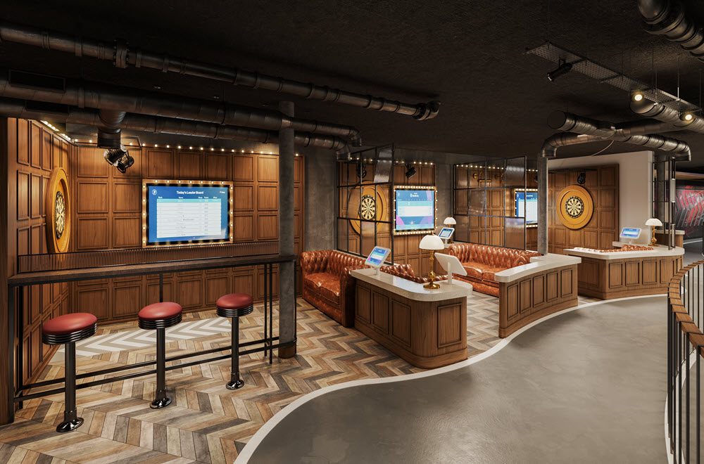 Le pub Bull's Eye propose un jeu de fléchettes